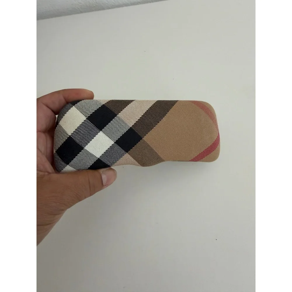 Burberry Nova Check Sunglasses Case Hard Shell Clamshell Beige Black Red Tan